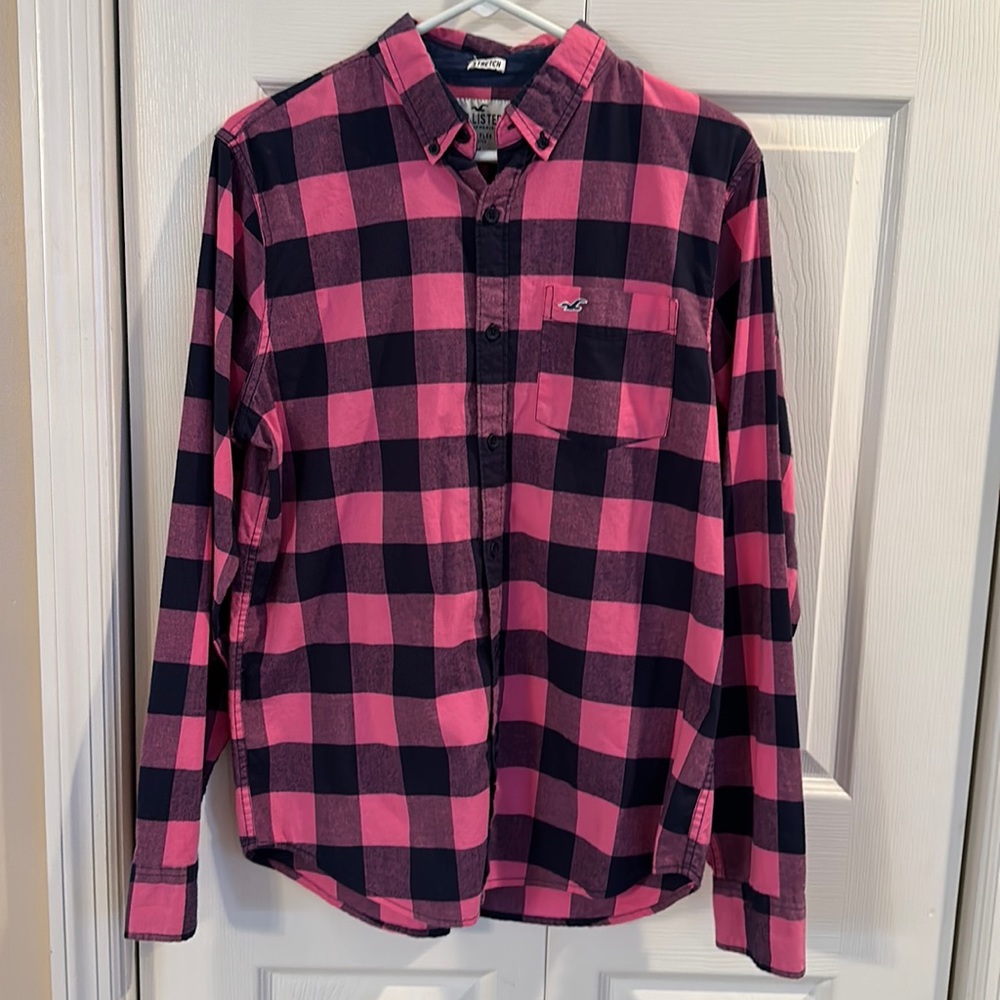 Hollister Men’s Button Up Ling Sleeve Stretch Shirt